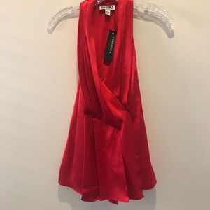 Red satin top